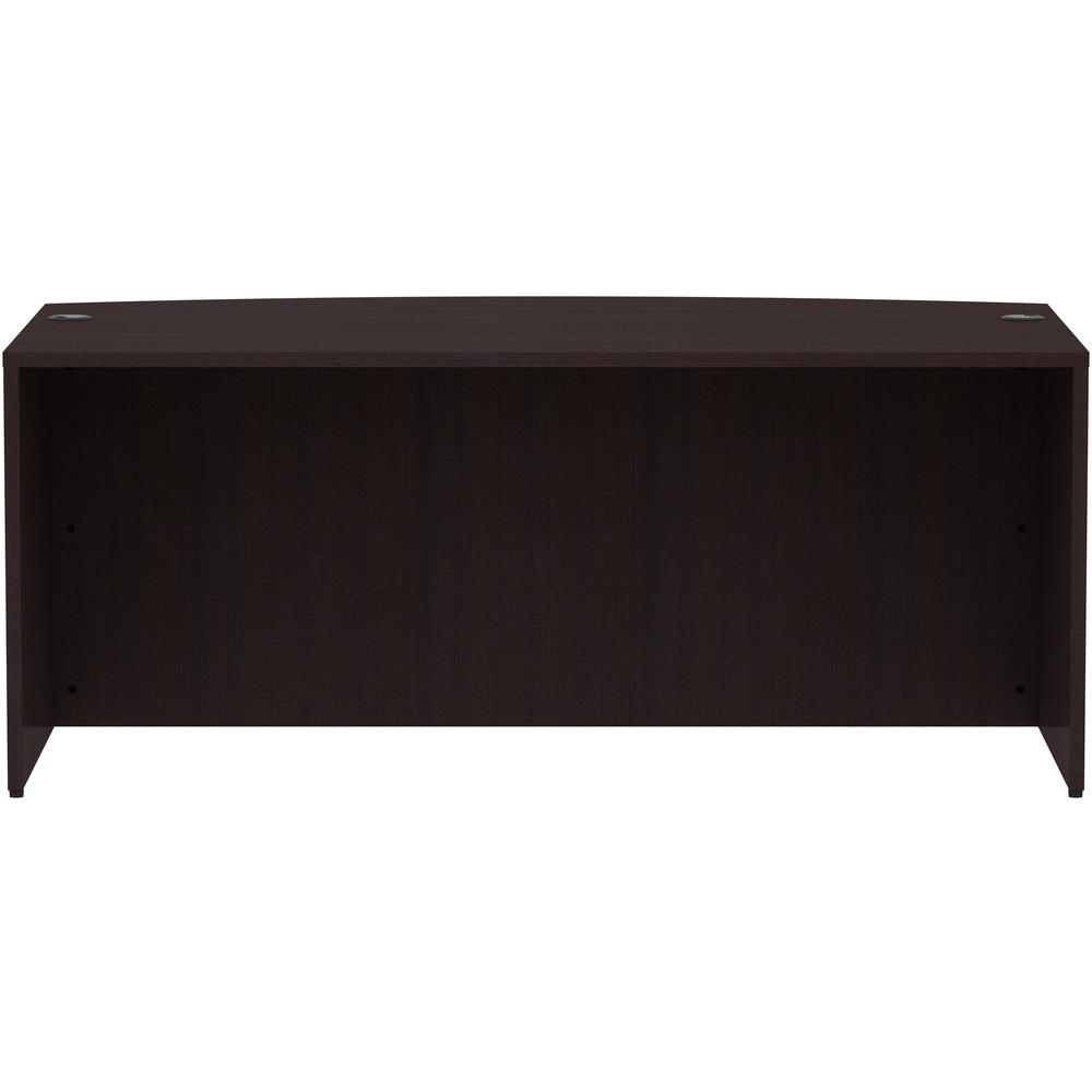 Lorell Essentials Series Bowfront Desk Shell - 29.5" Height x 72" Width x 41.4" Depth Desk Shell, 1" Thickness Top - Bow Front Edge - Finish: Espresso Laminate - 1 Each. Picture 2