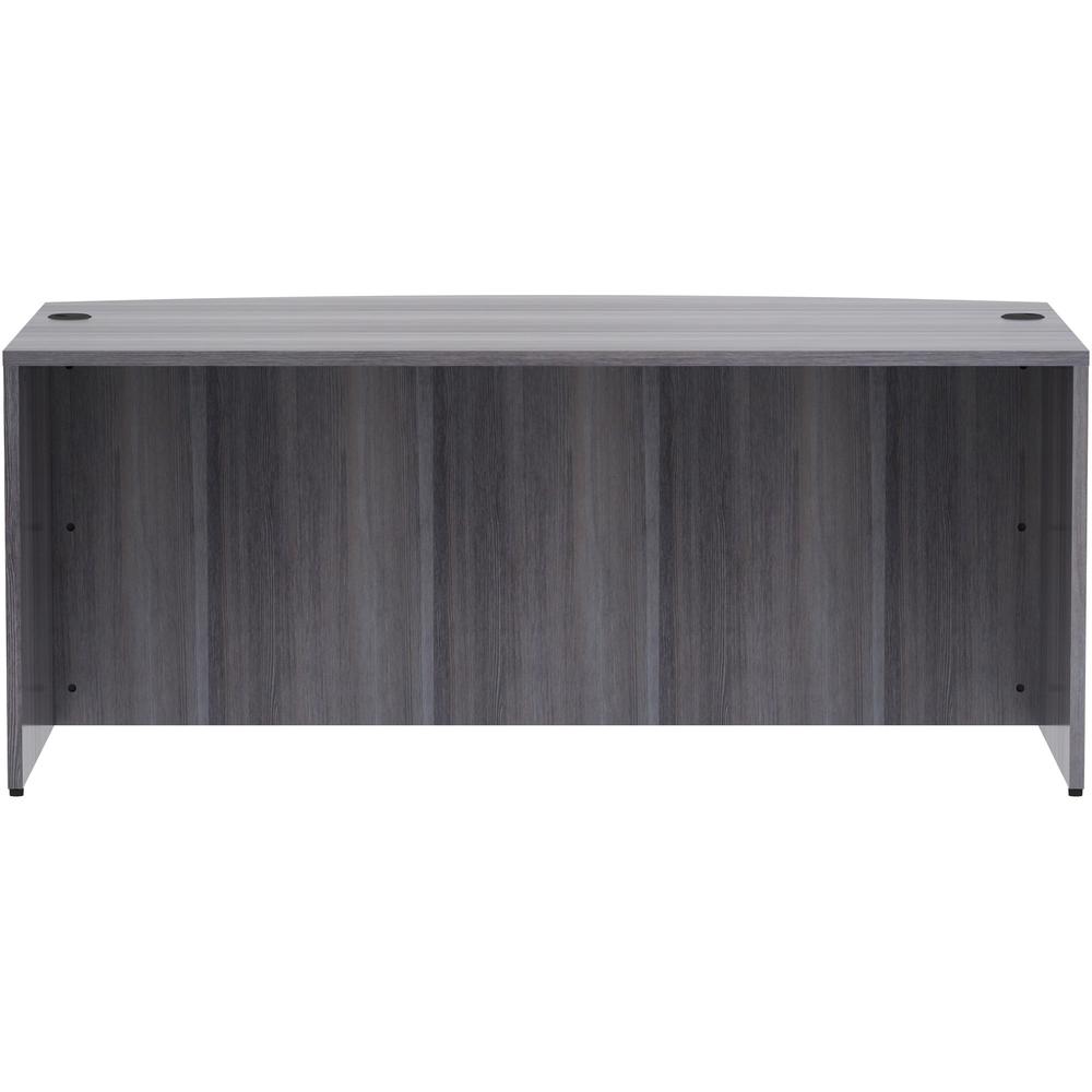 Lorell Essentials Series Bowfront Desk Shell - 29.5" Height x 72" Width x 41.4" Depth Desk Shell, 1" Thickness Top - Bow Front Edge - Finish: Weathered Charcoal Laminate - 1 Each. Picture 2