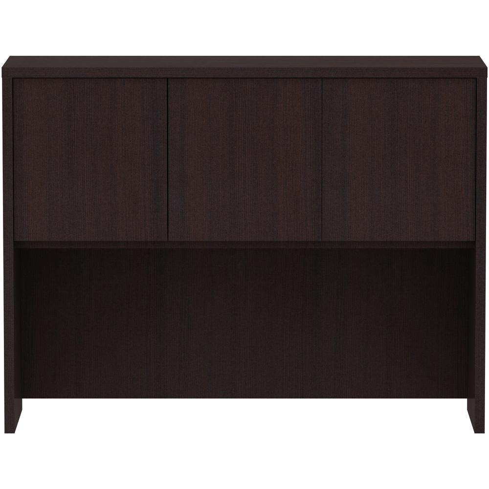 Lorell Essentials Series Stack-on Hutch with Doors - 36" Height x 48" Width x 15" Depth - 3 Door(s) - Finish: Espresso Laminate - 1 Each. Picture 7