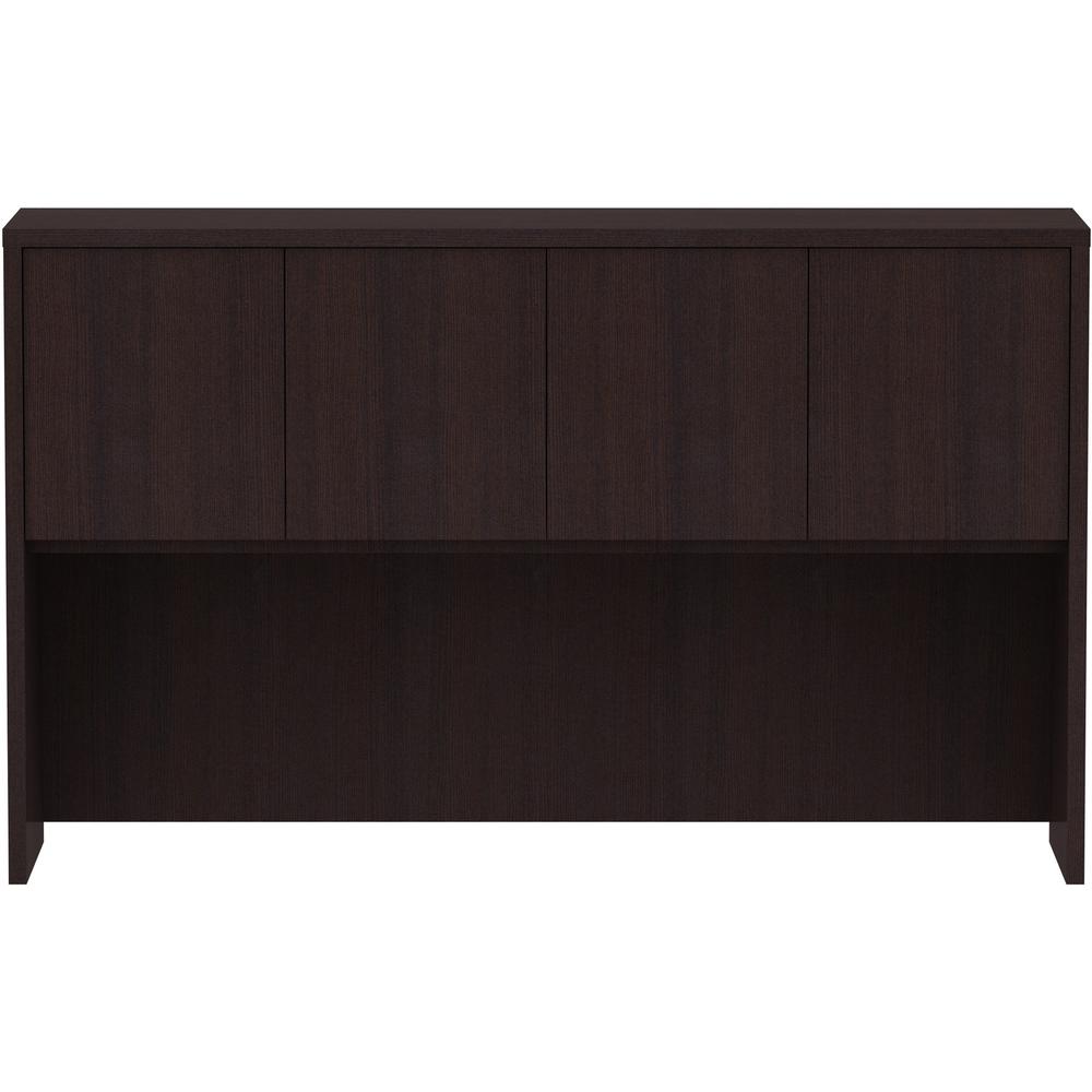 Lorell Essentials Series Stack-on Hutch with Doors - 36" Height x 60" Width x 15" Depth - 4 Door(s) - Finish: Espresso Laminate - 1 Each. Picture 6