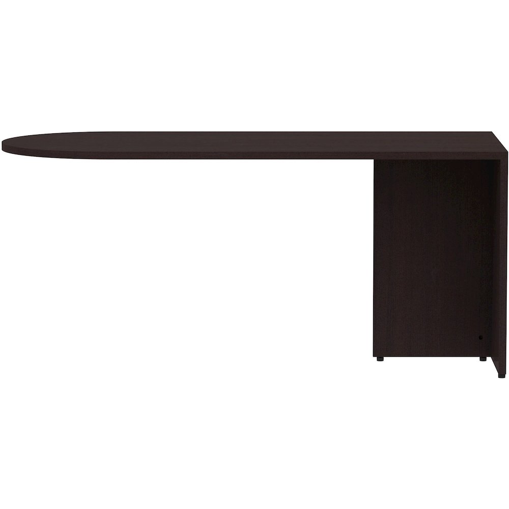 Lorell Essentials Series Peninsula Desk Box 1 of 2 - 29.5" Height x 66" Width x 30" Depth Desk, 1" Thickness Top - Finish: Espresso Laminate - 1 Each. Picture 4