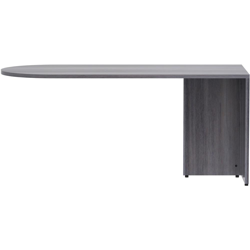 Lorell Essentials Series Peninsula Desk Box 1 of 2 - 29.5" Height x 66" Width x 30" Depth Desk, 1" Thickness Top - Finish: Weathered Charcoal Laminate - 1 Each. Picture 3