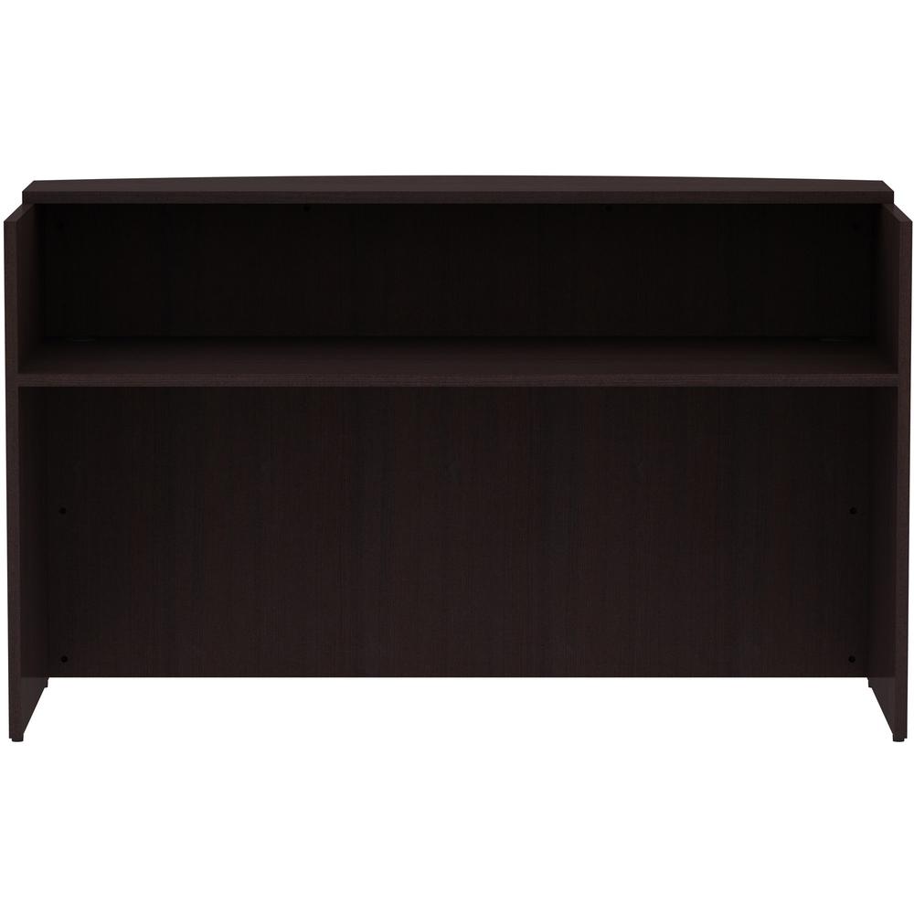 Lorell Essentials Series Front Reception Desk - 42.5" Height x 72" Width x 36" Depth Desk, 1" Thickness Top - Finish: Espresso Laminate - 1 Each. Picture 2