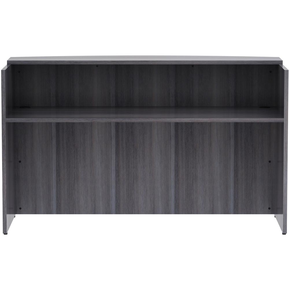 Lorell Essentials Series Front Reception Desk - 42.5" Height x 72" Width x 36" Depth Desk, 1" Thickness Top - Finish: Weathered Charcoal Laminate - 1 Each. Picture 2