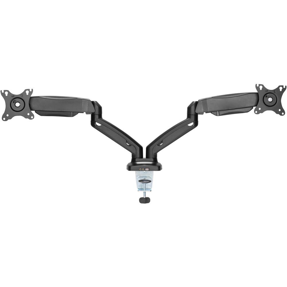 Lorell Mounting Arm for Monitor - Black - Height Adjustable - 2 Display(s) Supported - 14.30 lb Load Capacity - 75 x 75, 100 x 100 - 1 Each. Picture 4