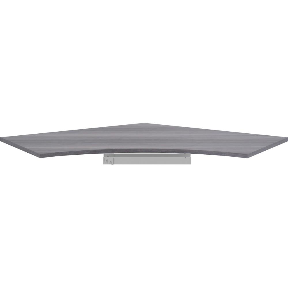 Lorell Relevance Series Curve Worksurface for 120 Workstations - Weathered Charcoal Laminate Rectangle Top - Contemporary Style - 47.25" Table Top Length x 34.13" Table Top Width x 1" Table Top Thickn. Picture 9