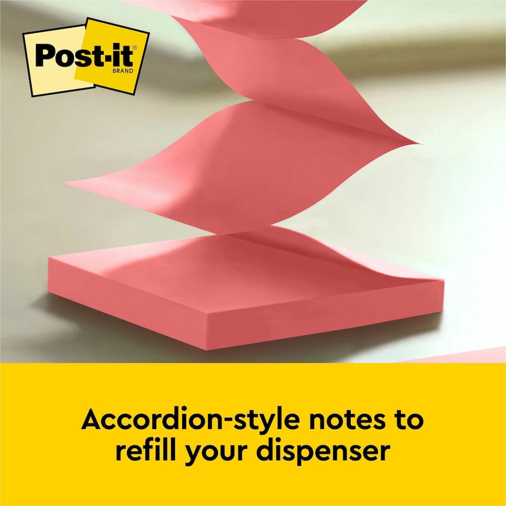 Post-it&reg; Super Sticky Dispenser Notes - Supernova Neons Color Collection - 3" Flag/Note Width x 3" Flag/Note Length - Square - 90 Sheets per Pad - Aqua Splash, Acid Lime, Guava - Paper - Super Sti. Picture 6