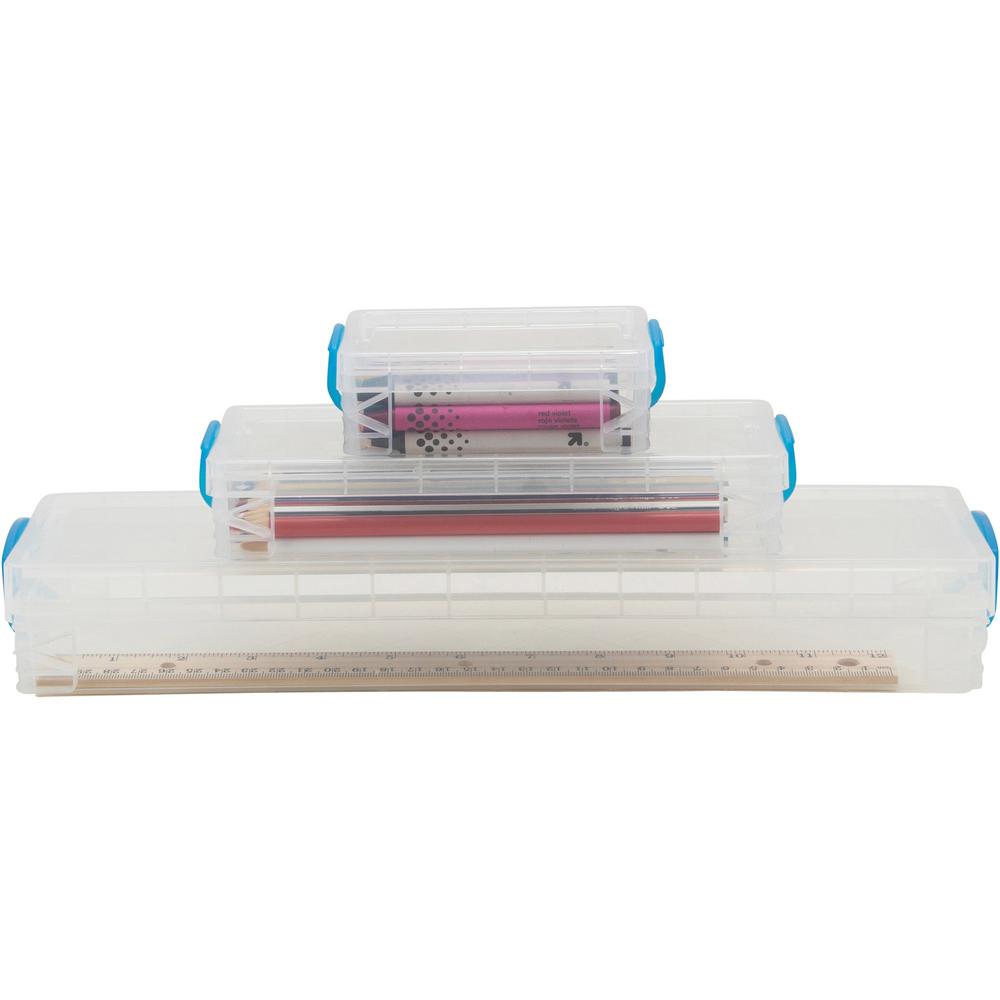 Super Stacker School Kit - Snap-tight Closure - Heavy Duty - Stackable - Plastic - Transparent - For Pen/Pencil, Marker, Crayon, Ruler, Office, School, Home, Paper Clip, Rubber Band, Craft Supplies, S. Picture 2