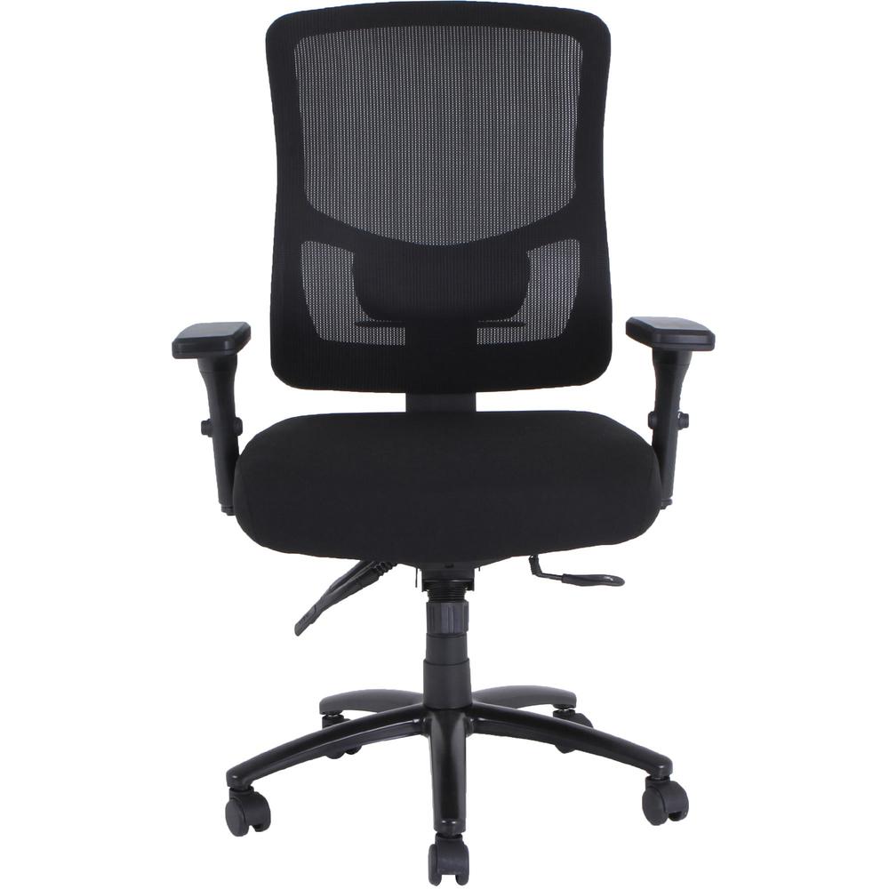 Lorell Big & Tall Mesh Back Office Chair - Fabric Seat Material - Black - Armrest - 1 Each. Picture 13