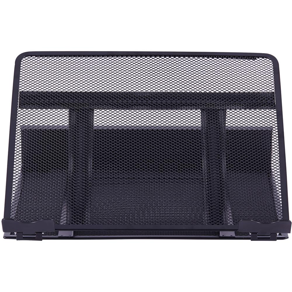 Lorell Mesh Laptop Stand - 3.50" Height x 13" Width x 11.50" Depth - Desktop - Steel, Metal - Black. Picture 6