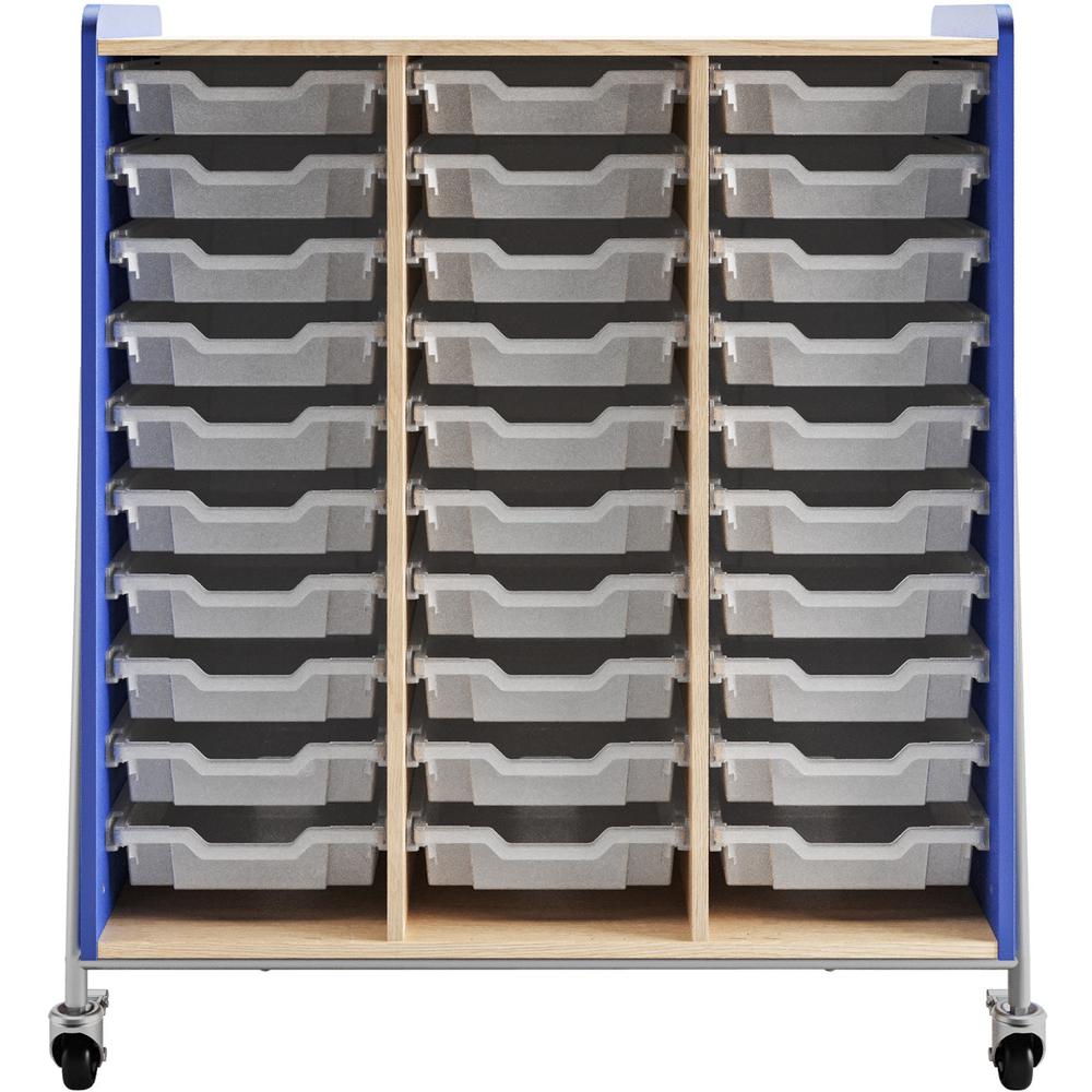 Safco Whiffle Typical Triple Rolling Storage Cart - 330 lb Capacity - 4 Casters - 3" Caster Size - Laminate, Particleboard, Polyvinyl Chloride (PVC), Metal, Thermofused Laminate (TFL) - x 43.3" Width . Picture 5