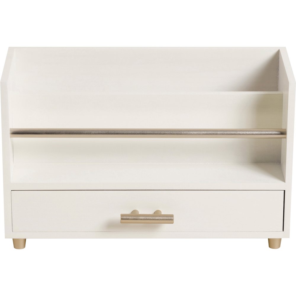 U Brands Juliet Letter Sorter - 6" Height x 3.80" Width x 9.50" Depth - Desktop - Sturdy, Durable, Pull-out Drawer - White - Pine Wood, Metal - 1 Each. Picture 3