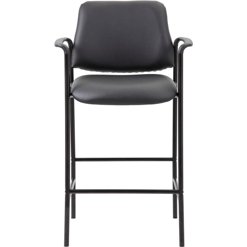 Boss Square Back Stool - Black Seat Color - Vinyl Seat Material - Black Back Color - Black Frame Color - Armrest - 1 Each. Picture 2