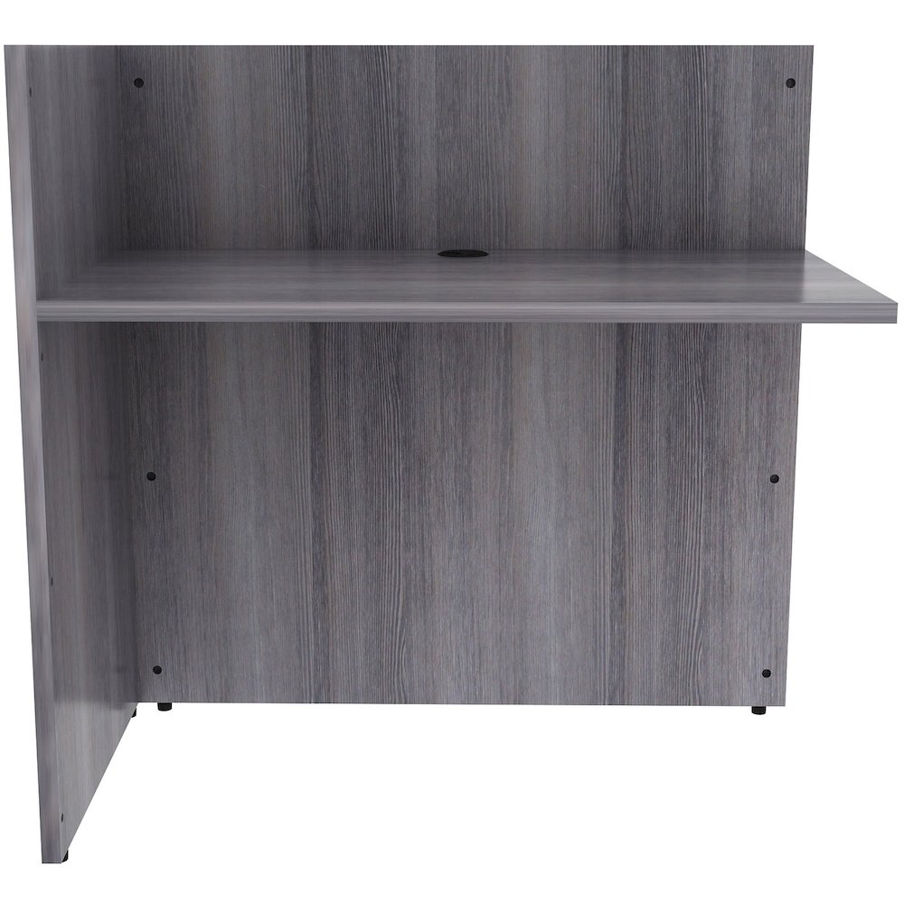 Lorell Essentials Series Reception Return - 1" Thickness Top, 41.5" Height x 42" Width x 24" Depth - Material: Laminate - Finish: Weathered Charcoal - 1 Each. Picture 3