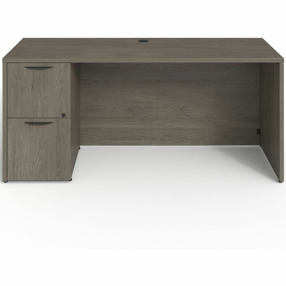 Lorell Prominence 2.0 Left-Pedestal Credenza - Rectangle - 29" Height x 66" Width x 24" Depth, 1" Thickness Top - Total Drawer(s): 2 - Single Pedestal on Left Side - Band Edge - Material: Particleboar. Picture 4