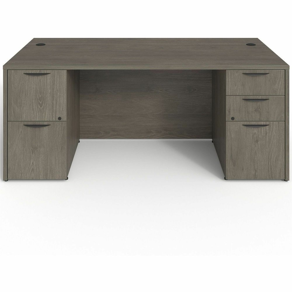 Lorell Prominence 2.0 Double-Pedestal Desk - Rectangle - 29" Height x 72" Width x 36" Depth, 1" Thickness Top - Total Drawer(s): 5 - Double Pedestal on Left/Right Side - Band Edge - Material: Particle. Picture 4