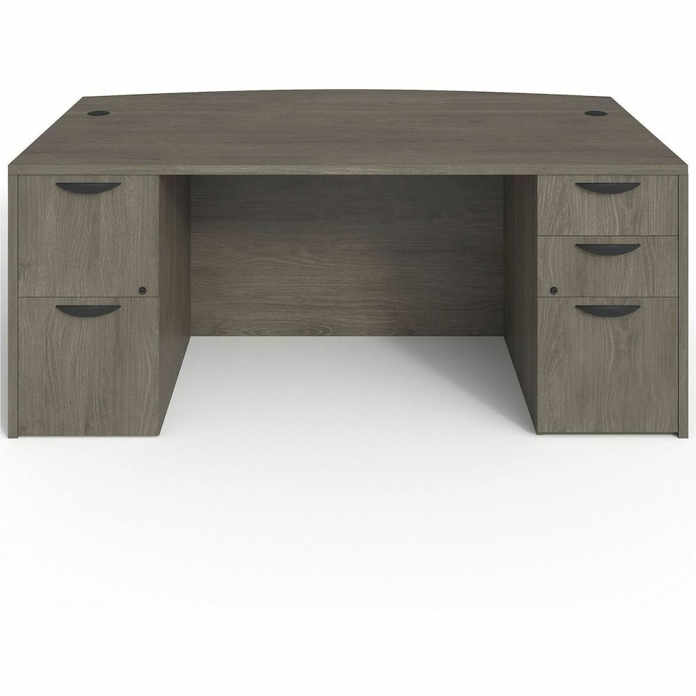 Lorell Prominence 2.0 Bowfront Double-Pedestal Desk - Rectangle - 29" Height x 72" Width x 42" Depth, 1" Thickness Top - Total Drawer(s): 5 - Double Pedestal on Left/Right Side - Band Edge - Material:. Picture 4