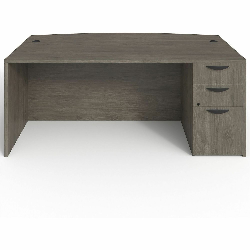 Lorell Prominence 2.0 Bowfront Right-Pedestal Desk - Rectangle - 29" Height x 72" Width x 42" Depth, 1" Thickness Top - Total Drawer(s): 3 - Double Pedestal on Right Side - Band Edge - Material: Parti. Picture 4