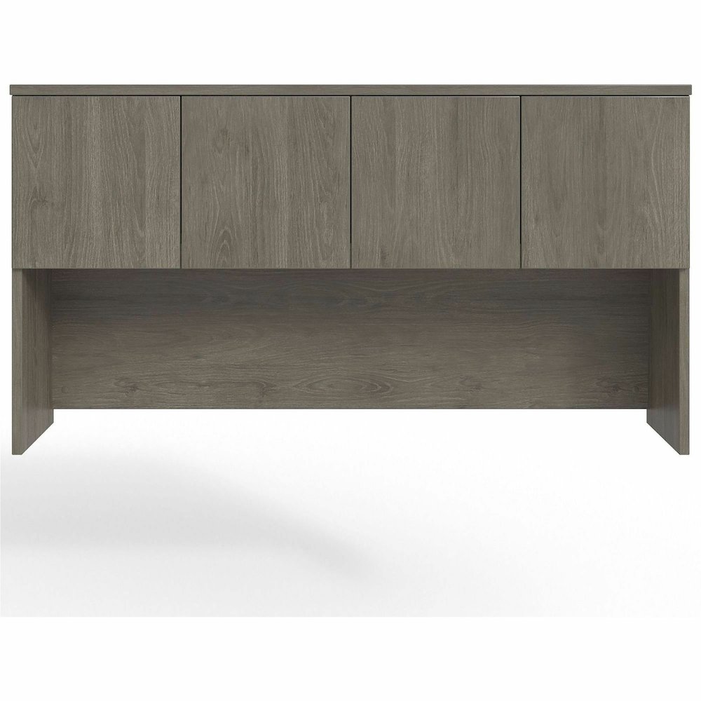 Lorell Prominence 2.0 Hutch - Rectangle - 39" Height x 66" Width x 16" Depth - 4 Door(s) - Material: Particleboard - Finish: Gray Elm, Thermofused Melamine (TFM), Laminate - Mar Resistant, Burn Resist. Picture 4