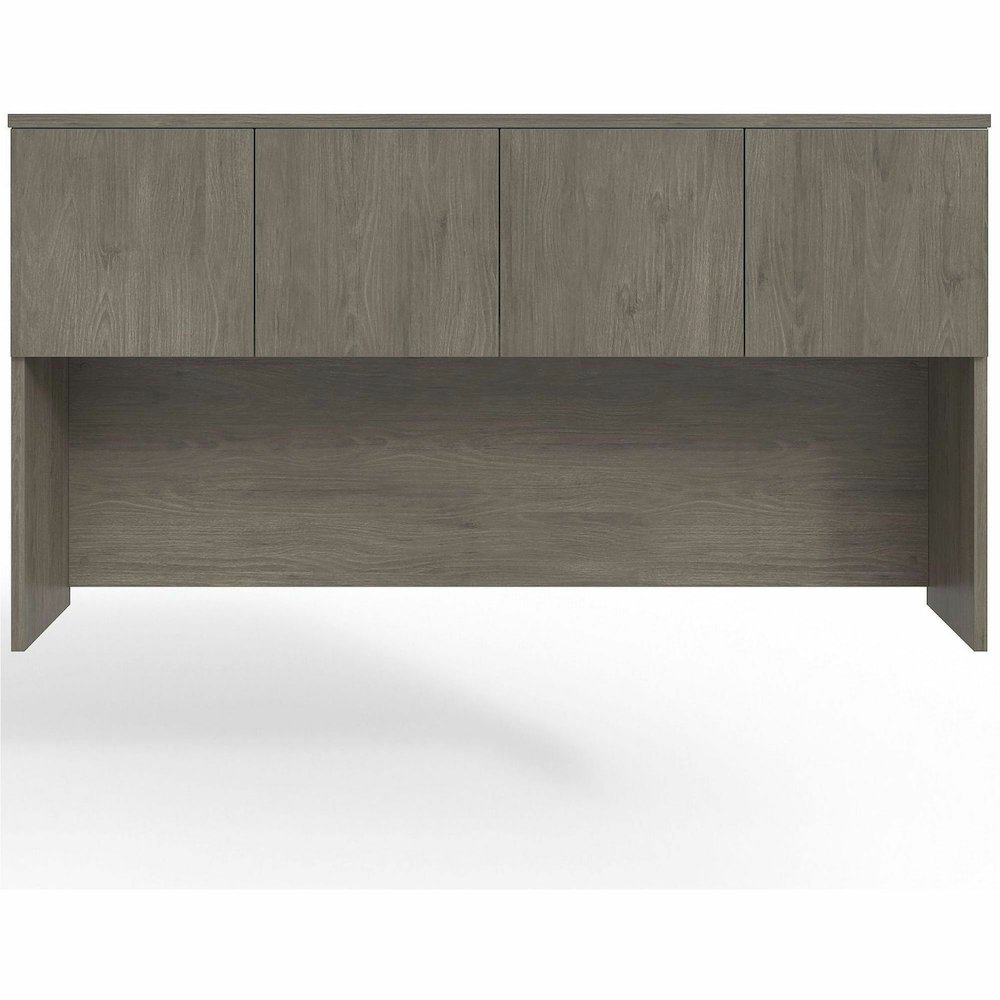 Lorell Prominence 2.0 Hutch - Rectangle - 39" Height x 72" Width x 16" Depth - 4 Door(s) - Material: Particleboard - Finish: Gray Elm, Thermofused Melamine (TFM), Laminate - Mar Resistant, Burn Resist. Picture 4