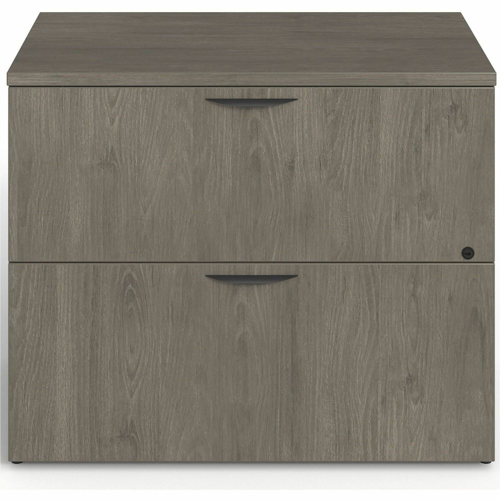 Lorell Prominence 2.0 Lateral File - Rectangle - 29" Height x 36" Width x 22" Depth, 1" Thickness Top, 0.1" Thickness Edge - Total Drawer(s): 2 - Band Edge - Material: Laminate - Finish: Gray Elm - Du. Picture 4