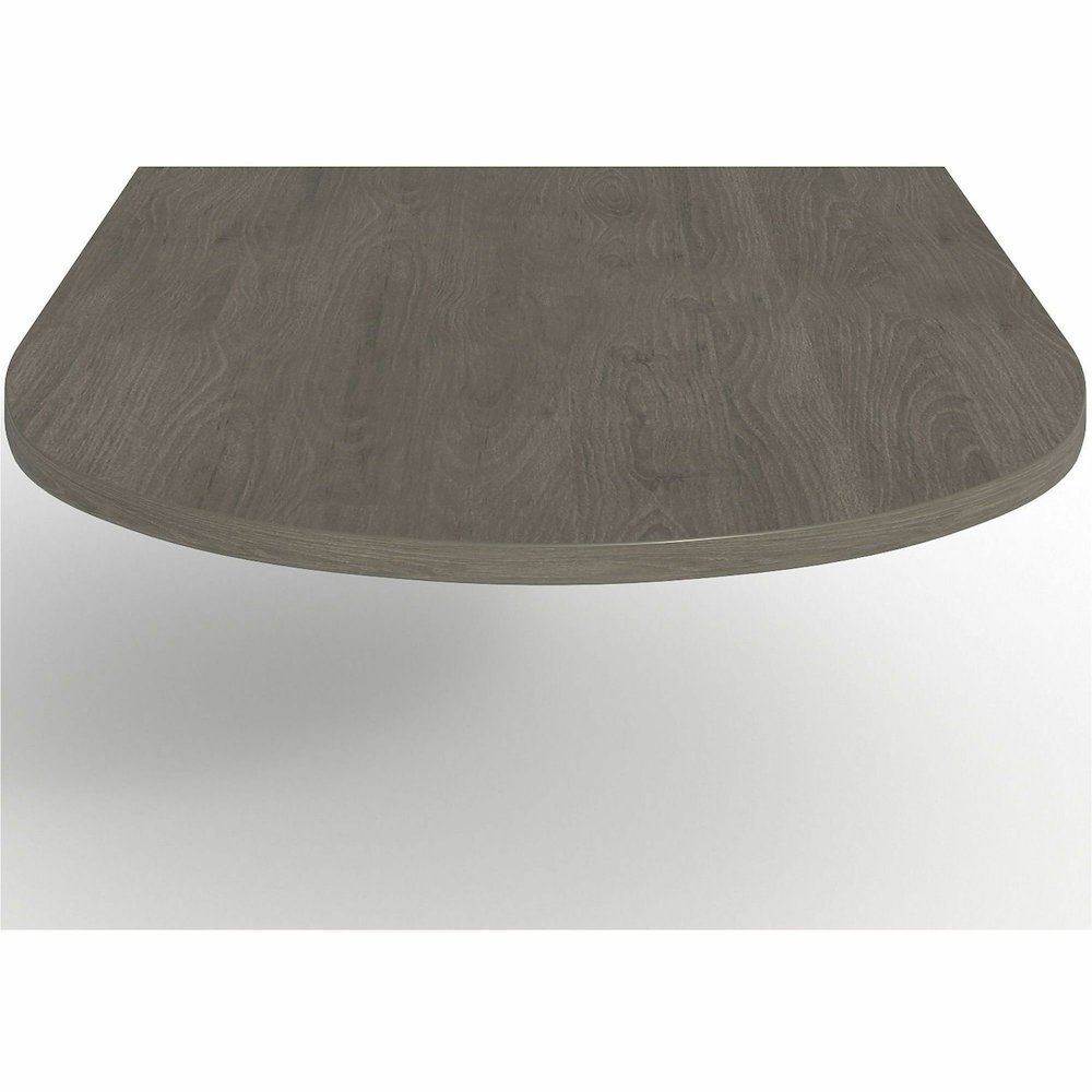Lorell Prominence 2.0 Half-Racetrack Conference Tabletop - Half Racetrack - 72" Width x 48" Depth x 1.5" Thickness - Band Edge - Material: Particleboard - Finish: Laminate, Gray Elm - Grommet, Cable M. Picture 4