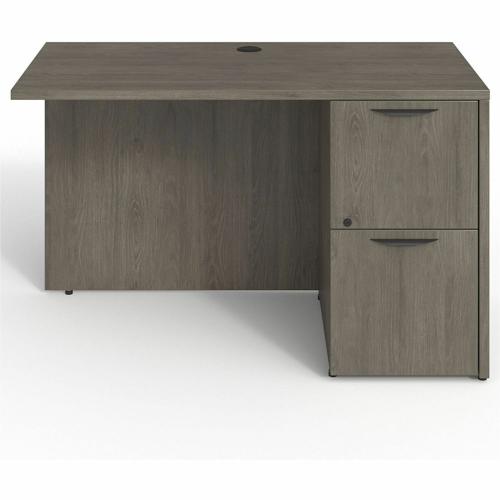 Lorell Prominence 2.0 Right Return - Rectangle - 29" Height x 48" Width x 24" Depth, 1" Thickness Top - Total Drawer(s): 2Right Side - Material: Particleboard, Thermofused Melamine (TFM) - Finish: Gra. Picture 4