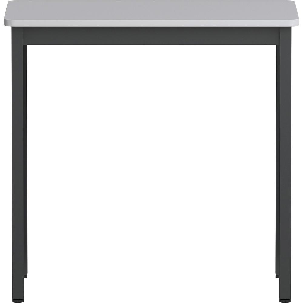 Lorell Utility Table - Gray Rectangle, Laminated Top - Powder Coated Black Base - 500 lb Capacity - 30" Table Top Width x 18.13" Table Top Depth - 30" Height - Assembly Required - Melamine Top Materia. Picture 2