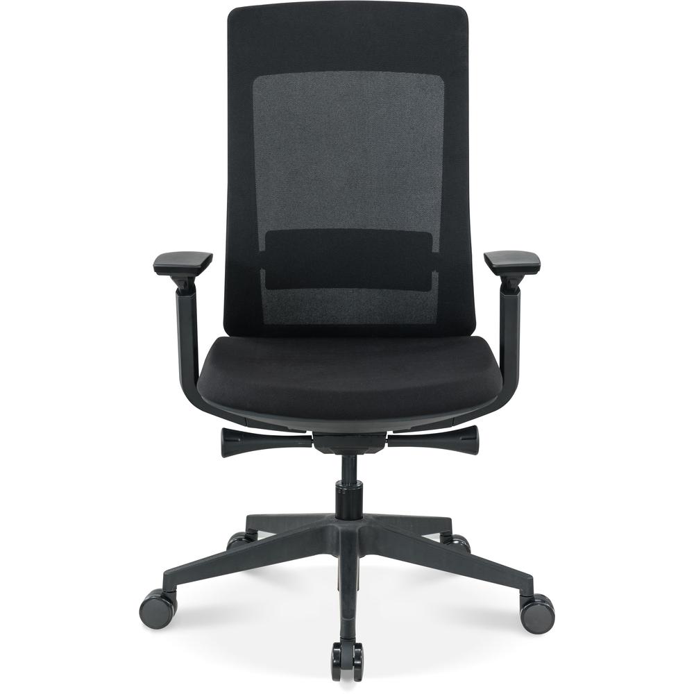 Eurotech Elevate Chair - Black Fabric Seat - Black Mesh Back - Black Frame - 5-star Base - Armrest - 1 Each. Picture 2
