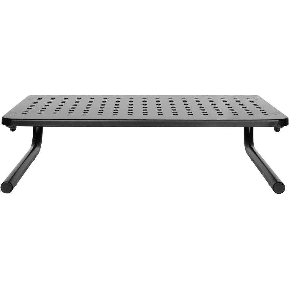 Lorell Monitor/Laptop Stand - 20 lb Load Capacity - 5.50" Height x 14.50" Depth - Desktop - Steel - Black - For Monitor, Notebook - Ventilated, Rubber Pad, Non-skid. Picture 3