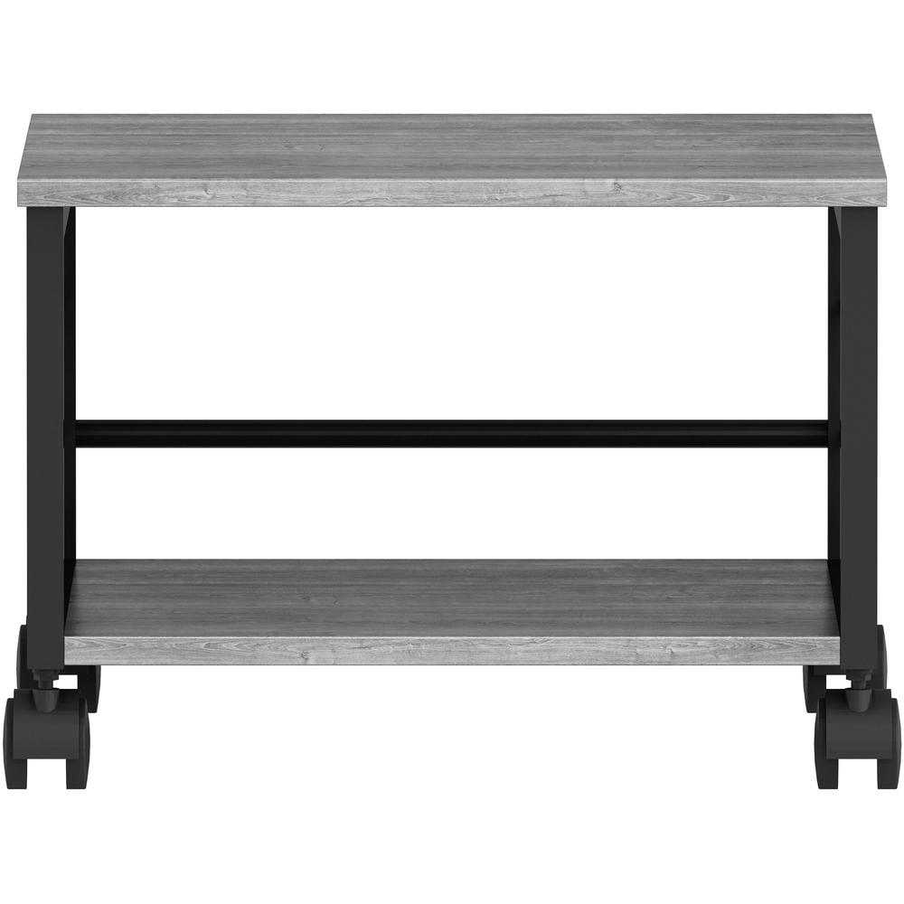 Lorell Underdesk Mobile Machine Stand - 150 lb Load Capacity - 13.20" Height x 18.70" Width x 15.70" Depth - Desk - Powder Coated - Metal, Laminate, Polyvinyl Chloride (PVC) - Charcoal, Black. Picture 2