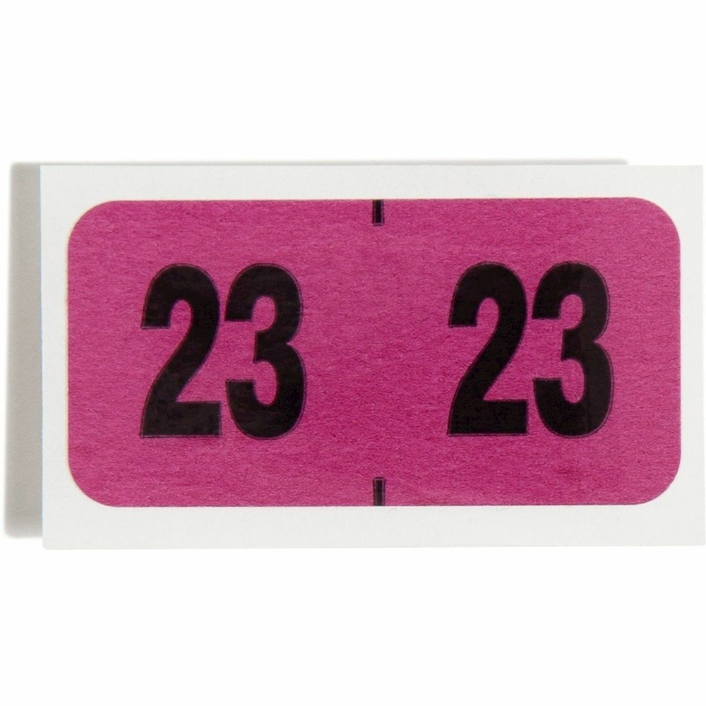 Smead ETYJ Color-Coded Year Labels - 23 - 3/4" Height x 1 1/2" Width - Rectangle - Purple - Laminated - 500 / Roll - 1 Roll. Picture 4