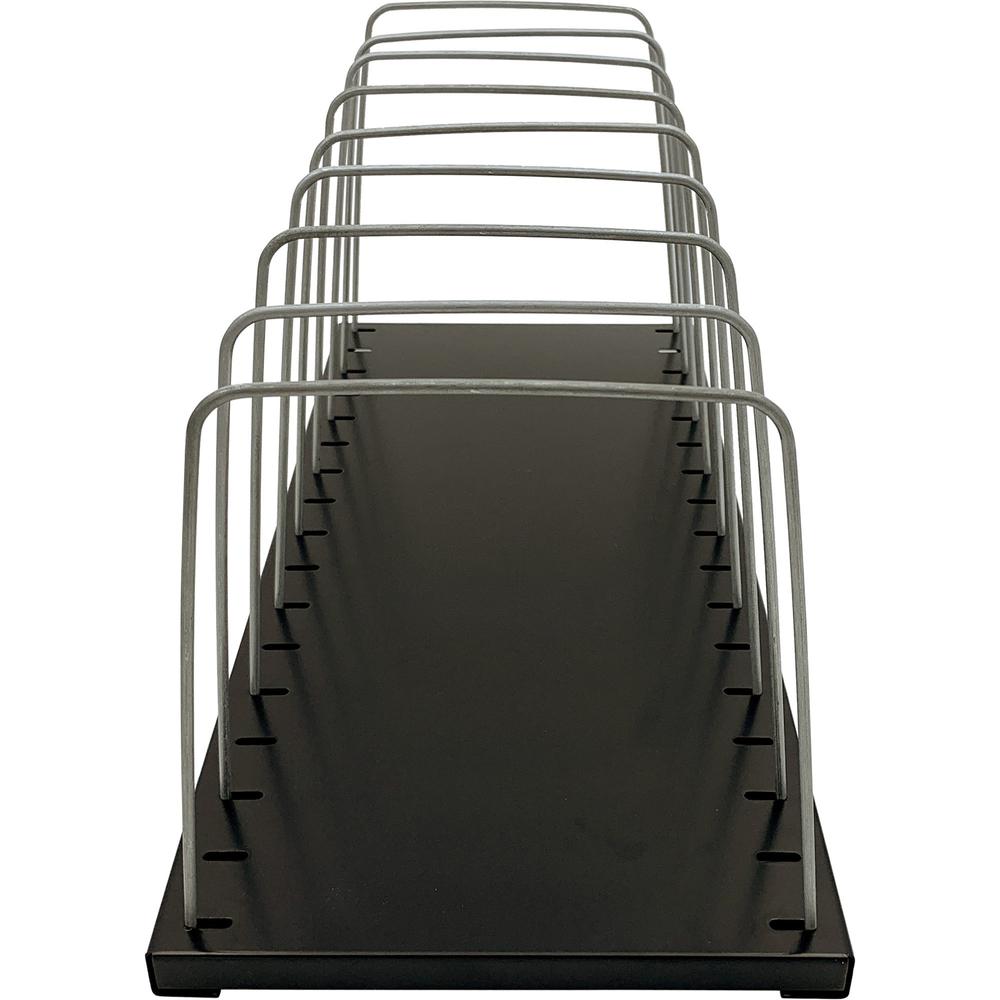 Huron Metal Wire Vertical Slots Organizer/Sorter - 8 Compartment(s) - Vertical - 7.50" Height x 18.25" Width x 8" Depth - Black - 1 Each. Picture 2