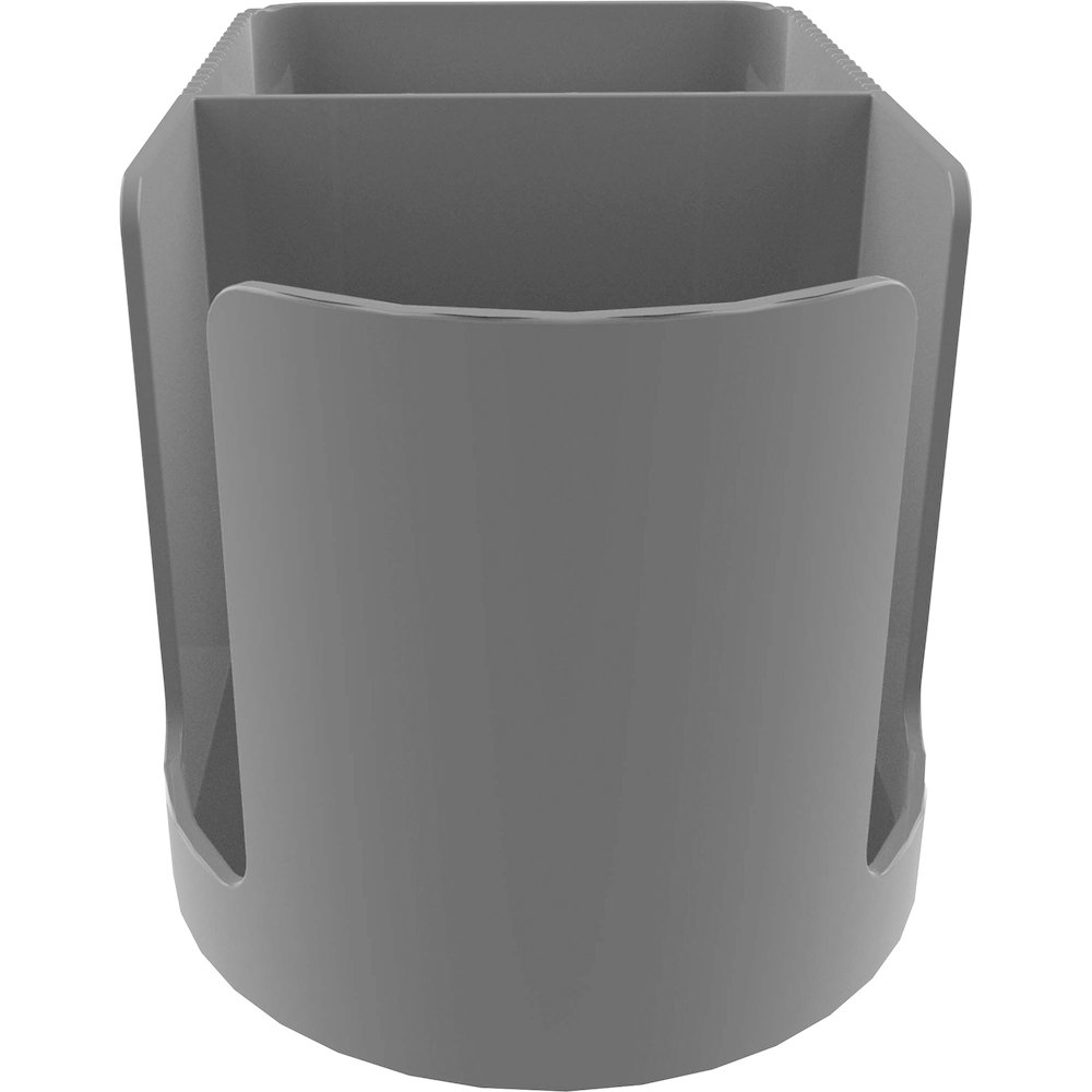 Deflecto Standing Desk Cup Holder - 3.54" Height x 3.94" Width x 7.04" Depth - Cup Holder, Durable, Spill Resistant, Portable, Spring Loaded - Gray - Acrylonitrile Butadiene Styrene (ABS) - 1 Each. Picture 4