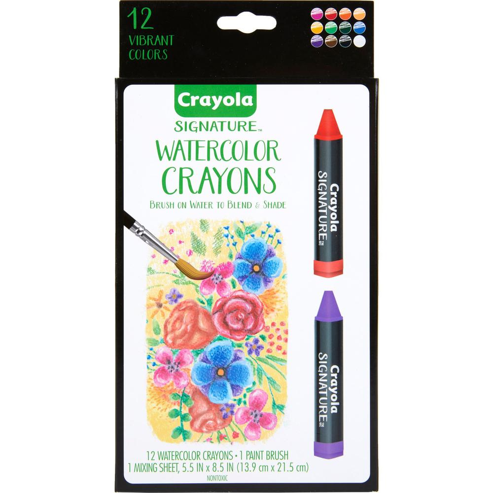 Crayola Signature Premium Watercolor Crayons - Assorted - 24 / Pack. Picture 3