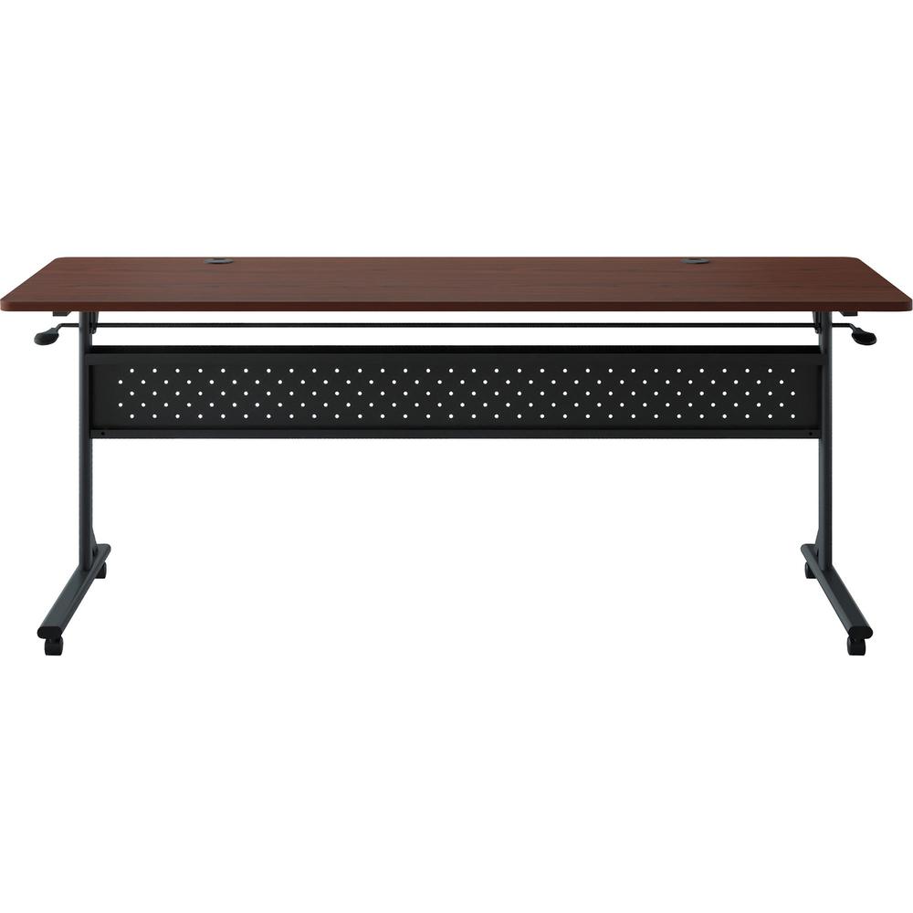 Lorell Shift 2.0 Flip and Nesting Mobile Table - Laminated Rectangle Top - 198 lb Capacity - 72" Table Top Length x 24" Table Top Width x 1" Table Top Thickness - 29.50" Height - Assembly Required - M. Picture 5