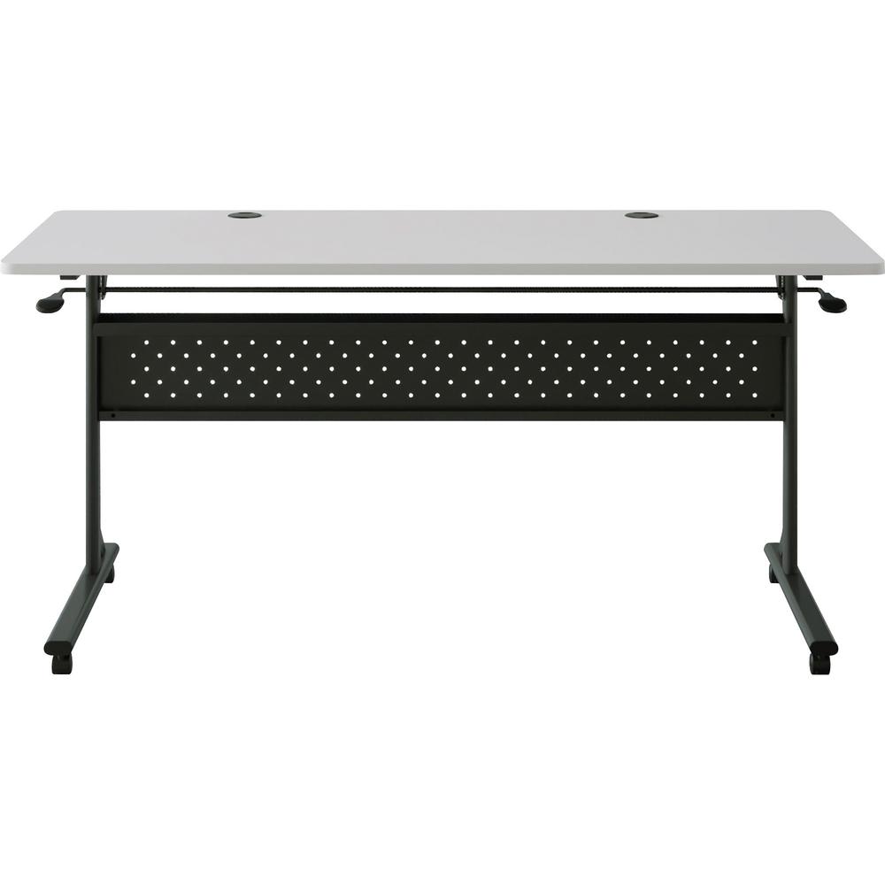 Lorell Shift 2.0 Flip and Nesting Mobile Table - Laminated Rectangle Top - 198 lb Capacity - 60" Table Top Length x 24" Table Top Width x 1" Table Top Thickness - 29.50" Height - Assembly Required - G. Picture 5