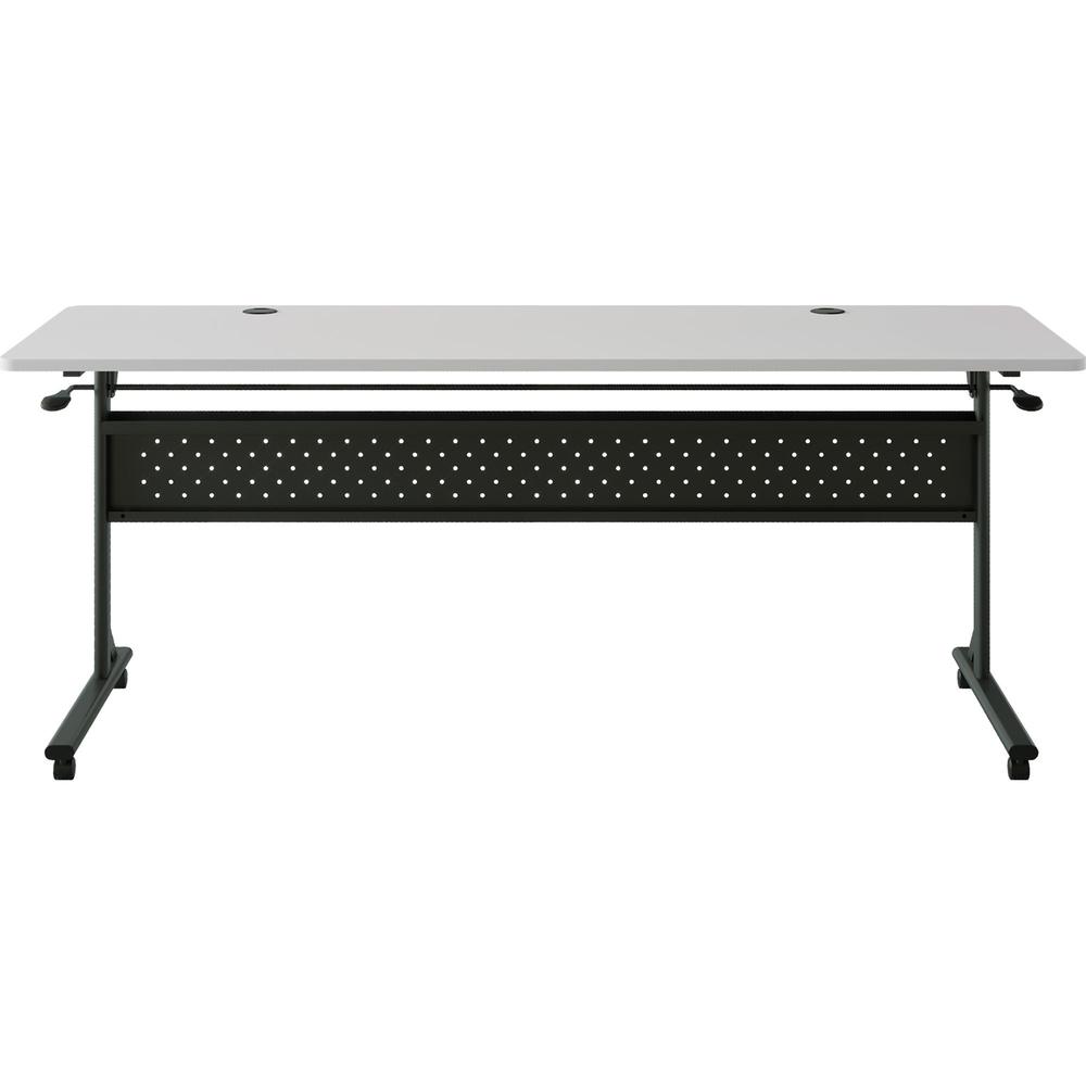 Lorell Shift 2.0 Flip and Nesting Mobile Table - Laminated Rectangle Top - 198 lb Capacity - 72" Table Top Length x 24" Table Top Width x 1" Table Top Thickness - 29.50" Height - Assembly Required - G. Picture 5