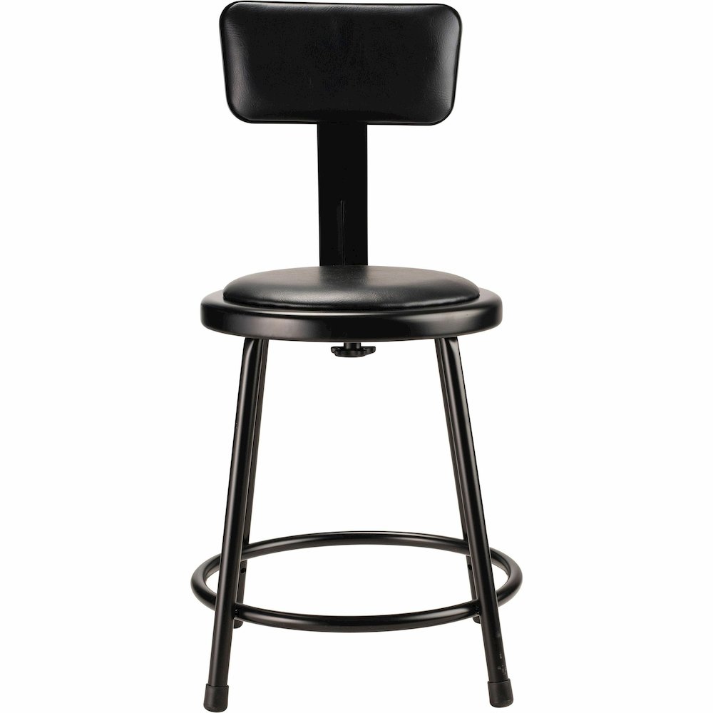 National Public Seating 6400 Series Heavy-Duty Padded Stools - Black Seat Color - Vinyl, Medium Density Fiber (MDF) Seat Material - Black Frame Color - Steel Frame Material - Four-legged Base - Black . Picture 3