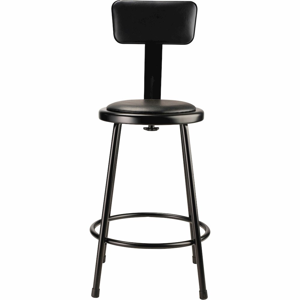 National Public Seating 6400 Series Heavy-Duty Padded Stools - Black Seat Color - Vinyl, Medium Density Fiber (MDF) Seat Material - Black Frame Color - Steel Frame Material - Four-legged Base - Black . Picture 5