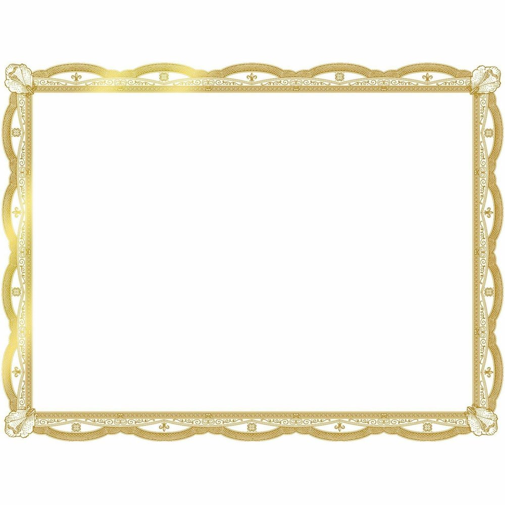 Geographics Premium Certificates with Gold Seals - 65 lb Basis Weight - 11" Width - Inkjet Compatible - Gold, Assorted, Multicolor with Gold Border - Card Stock, Foil - 12 / Pack. Picture 4