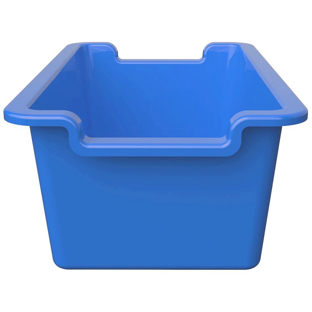 Deflecto Antimicrobial Rectangular Storage Bin - 5.06" Height x 13.24" Width x 8.05" Depth - Antimicrobial, Lightweight, Mold Resistant, Mildew Resistant, Handle, Portable, Stackable - Blue - Polyprop. Picture 4