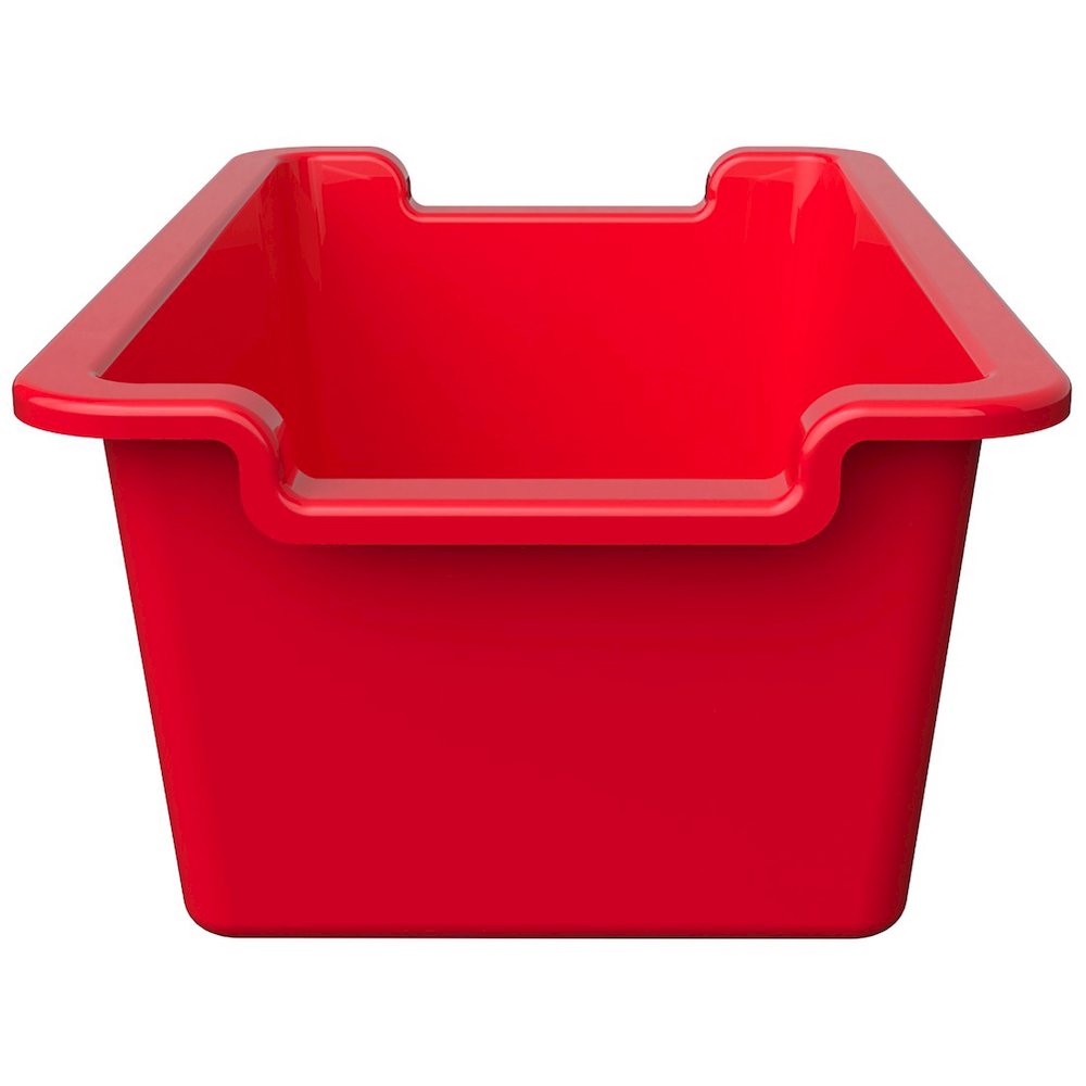 Deflecto Antimicrobial Rectangular Storage Bin - 5.06" Height x 13.24" Width x 8.05" Depth - Antimicrobial, Lightweight, Mold Resistant, Mildew Resistant, Handle, Portable, Stackable - Red - Polypropy. Picture 4