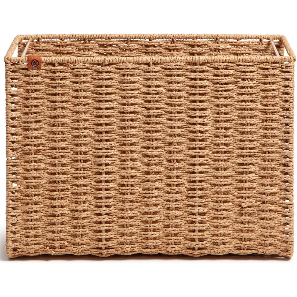 U Brands Woven File Basket - 10.20" Height x 13.80" Width x 7" Depth - Brown - 1 Each. Picture 3