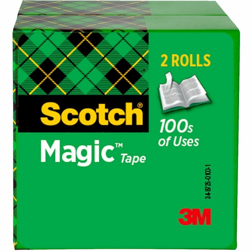 Scotch Magic Tape - 72 yd Length x 0.75" Width - 3" Core - Clear - Split Resistant, Tear Resistant - For Paper, Mending, Document - 2/Pack - 6 / Bundle. Picture 4