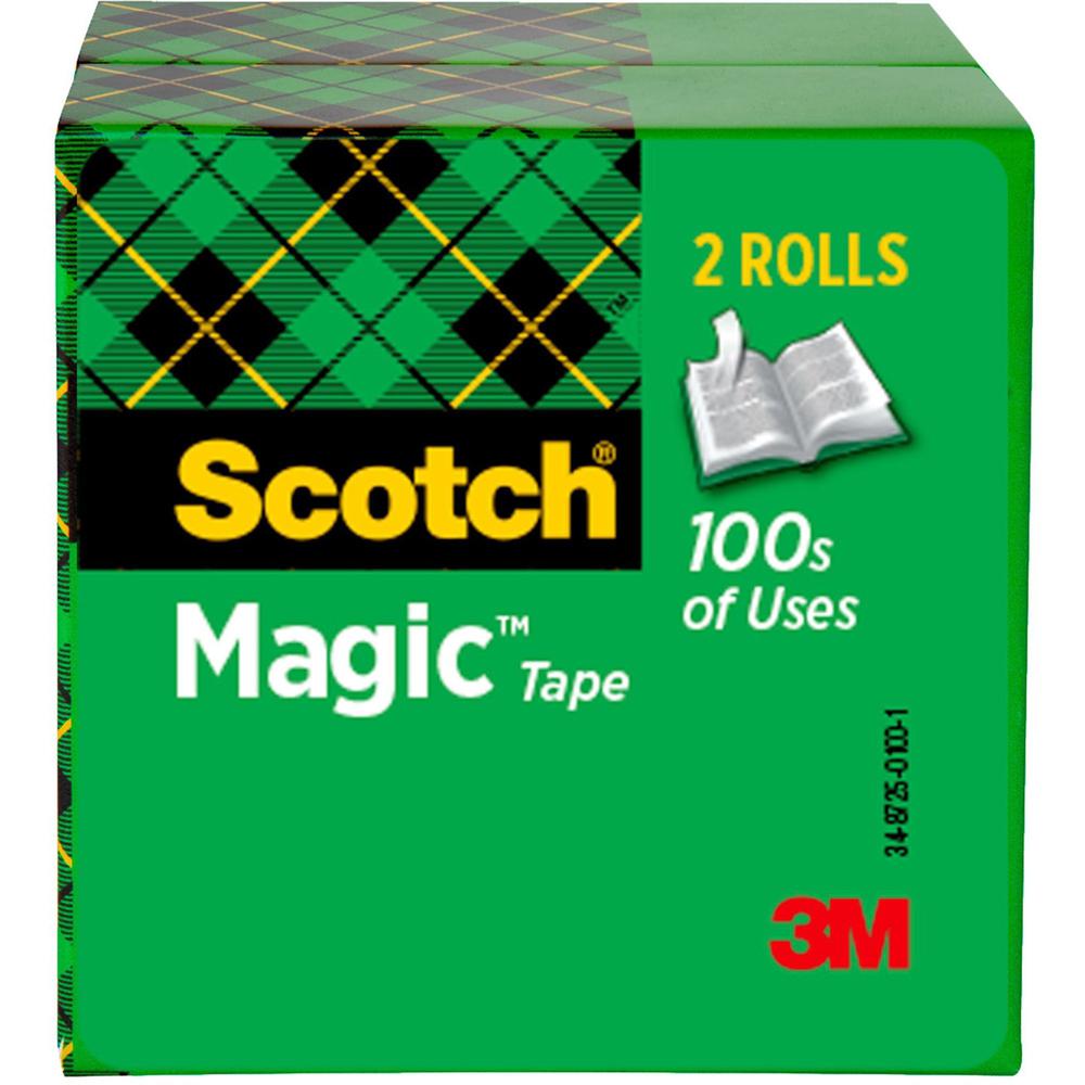 Scotch Magic Tape - 72 yd Length x 0.75" Width - 3" Core - Clear - 2 / Pack. Picture 3