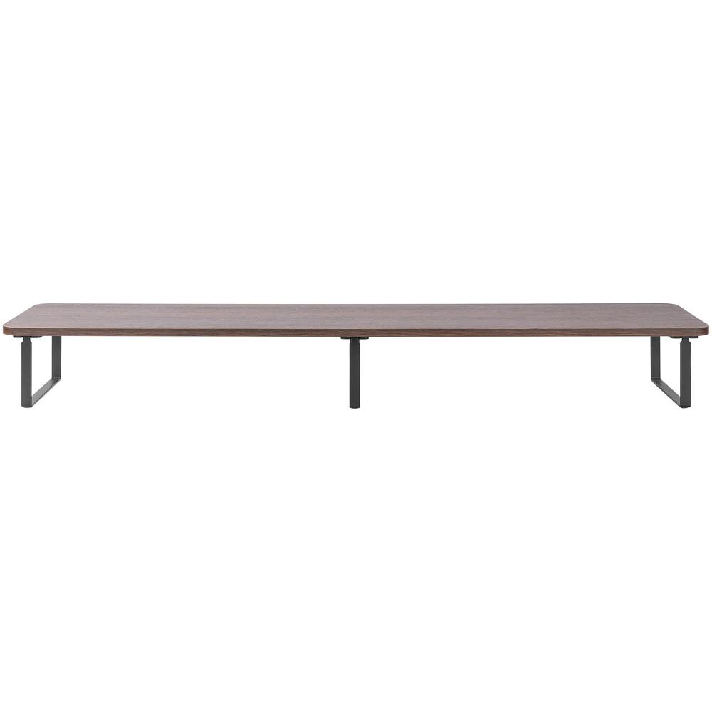 Lorell Quick-Install Monitor Laptop Riser - 4.80" Height x 39.40" Width x 10.20" Depth - Powder Coated - Steel, Particleboard, Silicone - Teak. Picture 3