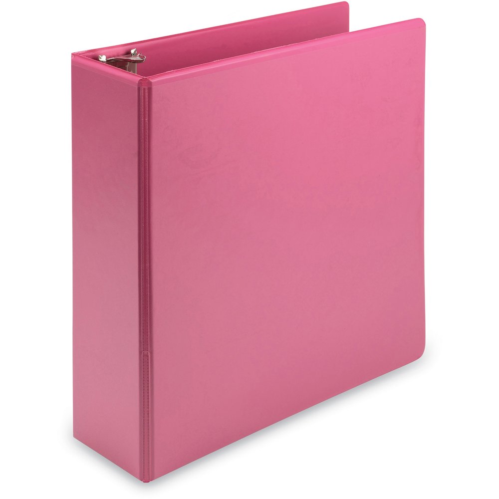 Samsill Earth's Choice Plant-based View Binders - 3" Binder Capacity - Letter - 8 1/2" x 11" Sheet Size - 3 Ring - Fastener: Round Ring - Pocket: 2 - Chipboard, Polypropylene, Plastic - Berry Pink - R. Picture 5