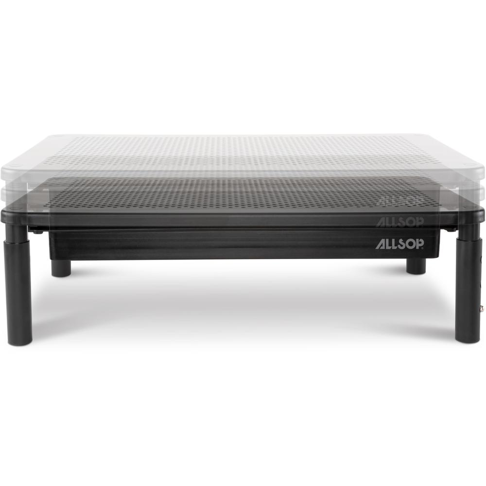 Allsop Metal Art Tri-Level Monitor Stand - Up to 27" Screen Support - 30 lb Load Capacity - Powder Coated - Metal - Black. Picture 3