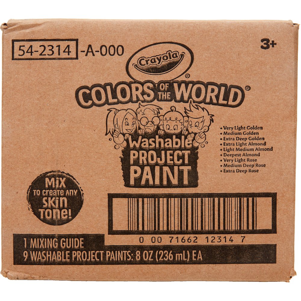 Crayola Colors of the World™ Washable Paint - Multicolor - 8 fl oz - Washable - 9 / Box. Picture 5